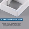 Acmerota 20mm White Single Socket Spacer 1 Gang Square Spacer