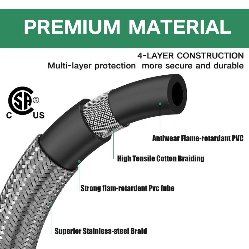 12FT Propane Hose with Propane Splitter 2 Way POL Tank