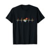 Retro Badminton Heartbeat Sports Shuttlecock T-Shirt, black