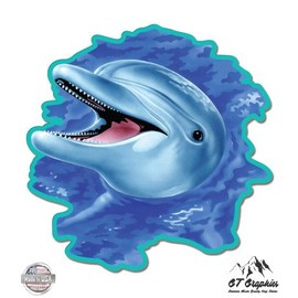 GT Graphics Dolphin - 8" Vinyl Sticker - for Car Laptop I-Pad - Waterproof Decal