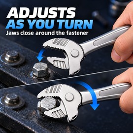 7-10mm Self-Adjusting Ratchet Wrench with Crab Claw Jaw and 30° Reversible Design
