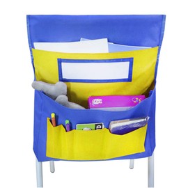Chairback Pocket Chart Kids Student Seat Storage Sacks Pouch with Name Tag Slot for Preschool Classroom Organization Desk Chair Pockets Seat Back Caddy Organizer Home Office School Supplies