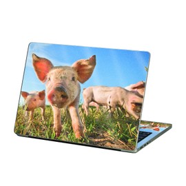 MightySkins Glossy Glitter Skin Compatible with Apple MacBook Air 13.6” M2 (2022) - Pig Face | Protective, Durable High-Gloss Glitter Finish | Easy to Apply and Change Styles | Made in The USA