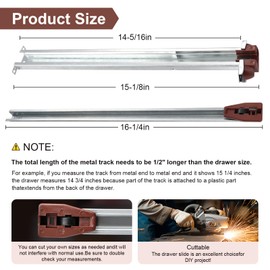 for Kenlin-Compatible undermount Drawer Slides, Center Mount Drawer Slides- Perfect for Dressers, Cabinets, and Nightstands (U1405&T1604)