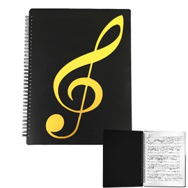 A4 Music Folder, 40 Faces Double-Sided Music Folder for Sheet Music A4, Non-Reflective, Waterproof Choir Folder, Suitable for Piano, Guitar, Violin, Choir Folder, Black