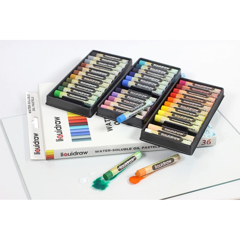 Liquidraw Oil Pastels Super Soft Water Soluble For Art, 36