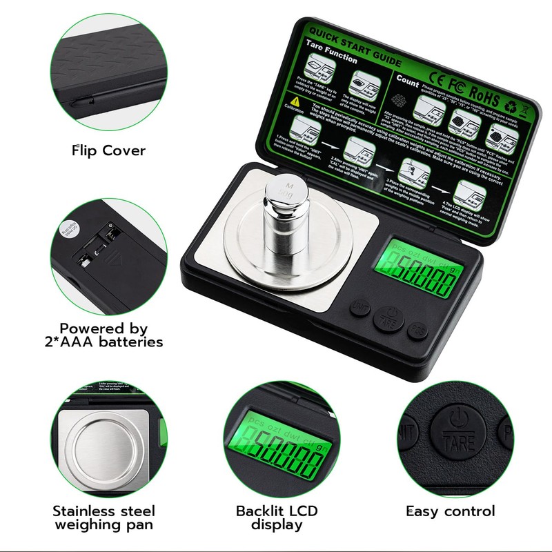 Mcbazel Digital Milligram Scale 50g/0.001g Precision Pocket Scale,7 Units, Tare