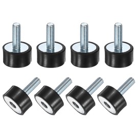 M METERXITY 8-Pack Rubber Mounts D20mmxH10mm Male/Female Vibration Isolators Cylindrical Shock Absorber W M6 x 18mm Studs for Air Compressor/Car/Pump/Boat/Garage Motor/Bobbins Rubber Isolators