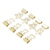 30pcs Gold Binder Clips Flower Shape Pentagonal Heart Shape Electroplating