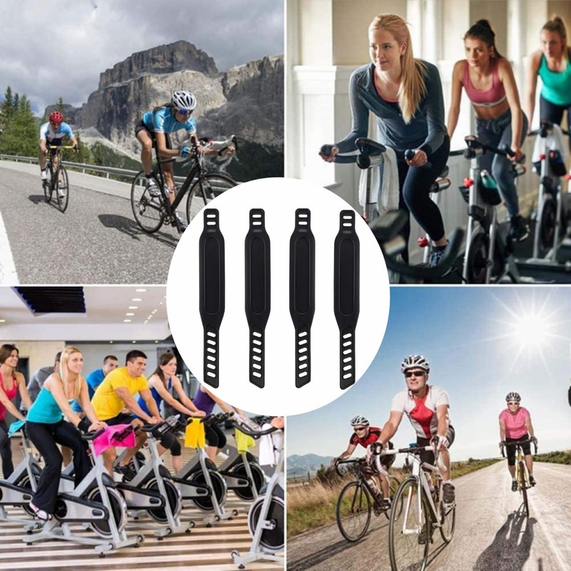 GZXYUAN 4 Pcs Bicycle Pedal Straps Rubber Widened Toe Clips