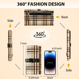 Giluhu Wallet Women PU Leather RFID Wallet with Zipper Pocket and Multiple Card Slots