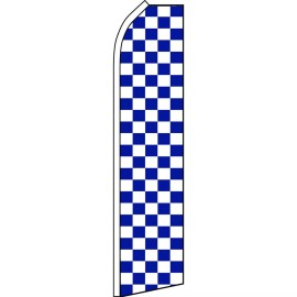 NeoPlex Blue/White Checkered 2 1/2 ft X 11 1/2 ft Polyester Swooper Flag