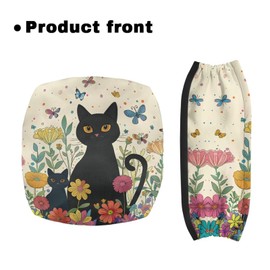Luarisgur Black Cat Rollator Accessories for Seniors Cool Walker Seat Covers for Ladies Pattern Rollator Walker Accessories Seat Cover, Walkers for Seniors with Seat Gift Covers