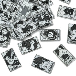 Ipotkitt 30 Pcs Printed Acrylic Tarot Card Charms Black Magic Cat Rectangle Charms Astrology Luck Amulet Charm for DIY Crafts Jewelry Making Supplies