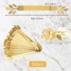 URROMA 50 Pcs Gold Leaves Napkin Buckle, Reflective Gold Leaf-Shaped