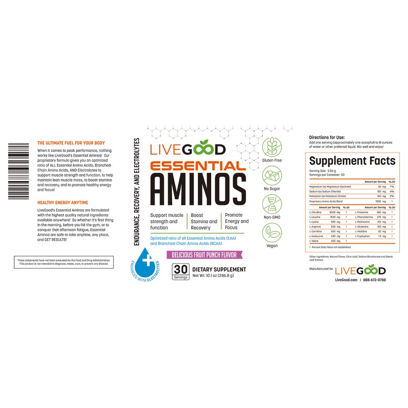 LiveGood LIVE GOOD Essential Aminos | Support Muscle Strength |