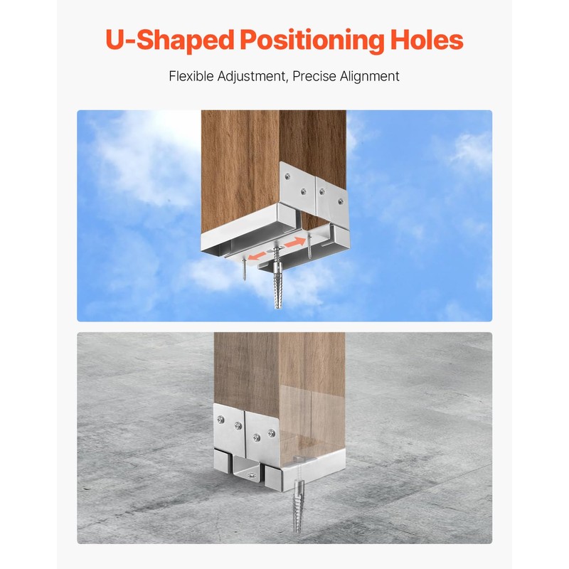 VEVOR 6x6 Post Base 10 Pcs, Inner Size 5.49x5.57inch/139.5x141.5mm Concrete