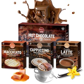 Cafe Tastle Cappuccino, Vanilla Latte, Caramel Macchiato, Hot Chocolate 36 Piece Assortment