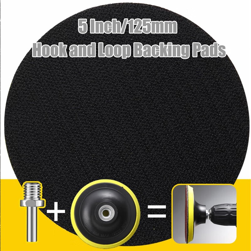 Treki 2Pcs 5 Inch/125mm Hook and Loop Backing Pads with