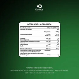 Domos - 80 Billones Probióticos - Inulina De Agave -120 Cáps