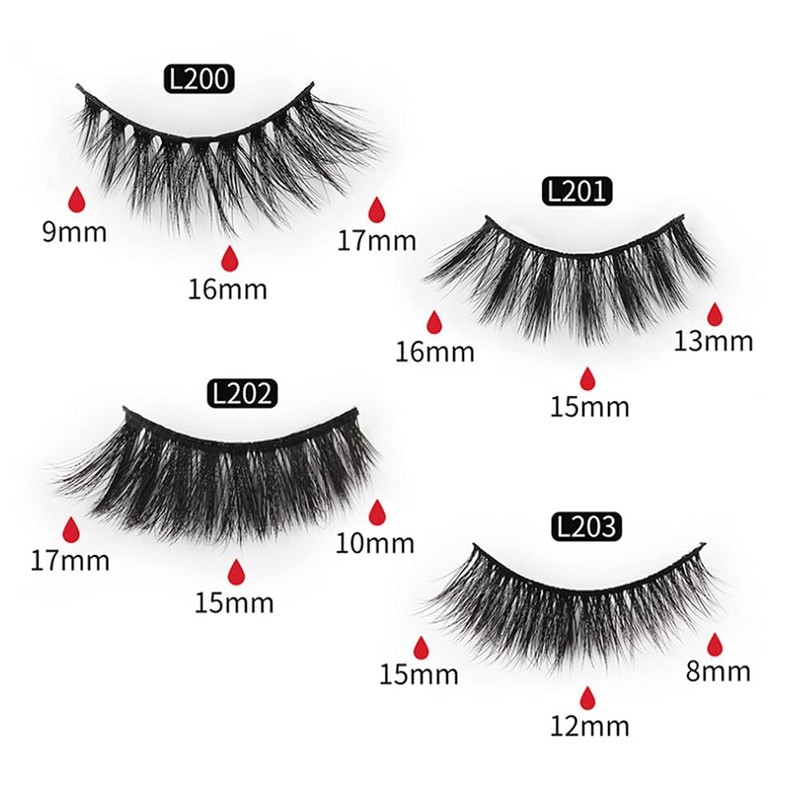 SHIDISHANGPIN 16 Pairs Black Eyelashes Natural Long Multilayer Fluffy Eyelashes