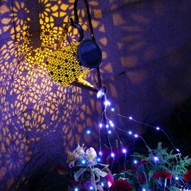 VOOKRY Solar Watering Can Lights, Large Retro Hanging Blue Solar Lights Outdoor Decorative Garden Decor Waterproof for Outside Patio Yard Porch Lawn Landscape, Birthday Gifts for Women Mom Grandma