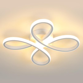 Comely LED Ceiling Light, 30 W, 3500 lm, Modern Ceiling Light in Flower Shape, White Acrylic Ceiling Lighting LED for Balcony, Hallway, Bedroom, Living Room, Dining Room, Warm White Light 3000 K