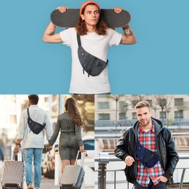 Peicees Small Sling Bag For Men Women Crossbody Shoulder Bag Purse Anti Theft Chest Bag For Travel Hiking Riding Lightweight