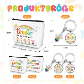 Teacher Canvas Cosmetic Bag with Keyring, 6 Sets