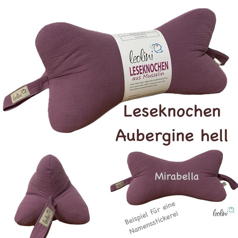 Reading Bone Ergonomic Neck Pillow Made of Muslin Various Colours