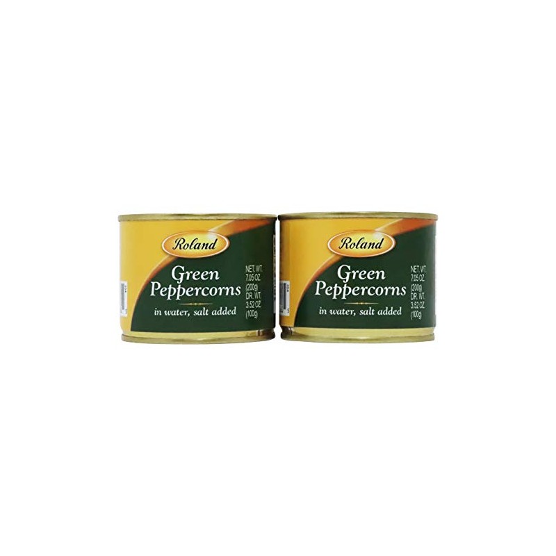 Green Peppercorns in Brine by Roland (3.5 ounce) 2 Pack