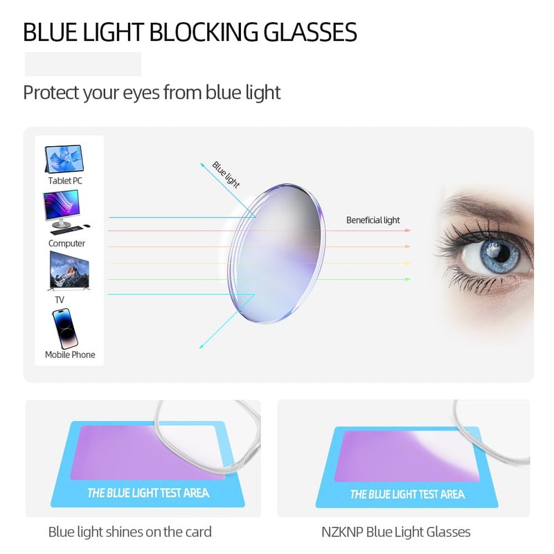 NZKNP Blue Light Glasses for Woman, Bluelight Glasses Womens, Eye