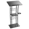 VEVOR Podium Stand, 47-Inch Metal Lectern, Curved Standing Podium with