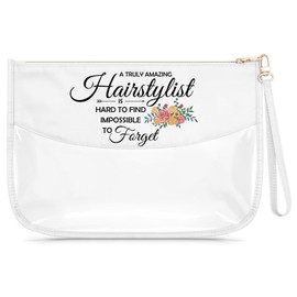 Hairstylist Gifts for Women Clear Makeup Bag Thank You Gifts for Hairstylist Salon Stylist Present Cosmetic Bag Appreciation Graduation Christmas Birthday Present for Hairdresser Travel Pouch