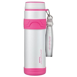 Peacock AMX-RS100 WP Stainless Steel Water Bottle, Sports Mug, White Pink, 3.8 gal (1.0 L)