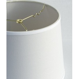 12x14x10 White Linen Drum Lampshade with Brass Spider Fitter - Perfect for Table and Desk Lamps - Medium, White