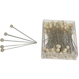 Bead Needles Decorative Needles Pearl Pack of 100 Champagner Diameter 6 mm Length 6 cm Wedding