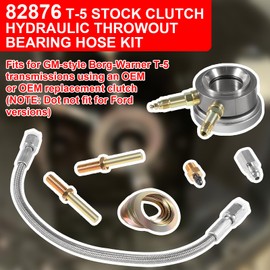 82870 82876 T-5 Stock Clutch Hydraulic Throwout Bearing Hose Kit Fit for GM-Style Borg-Warner T-5 Transmissions