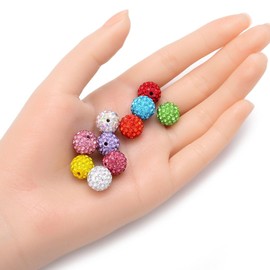Adabele - Juego de 50 bolas sueltas de arcilla polimérica AB, de grado A, con cristales de imitación, de 12 mm, compatible con Shamballa DB12-2
