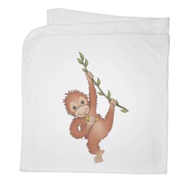 Azeeda 'Baby Orangutan' Cotton Baby Blanket/Shawl (BY00019285)