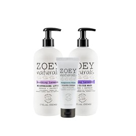 Zoey Naturals Lavender Head-To-Toe Wash, Lavender Moisturizing Lotion, and Diaper Cream Gift Set