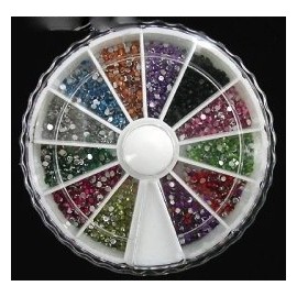 Nagel Kunst Edelsteine 2000 1,5 mm Runde gemischten Farben in kleinen Karussell [Misc.]