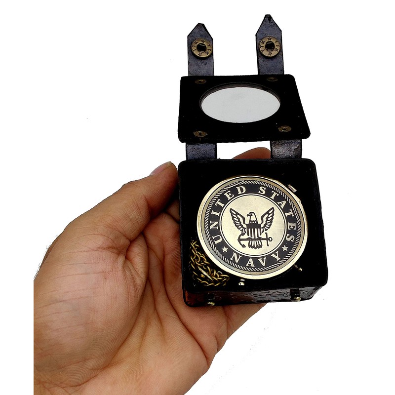 5MOONSUN5's US Navy Engraved Brass Military Compass Nautical Marine Gift