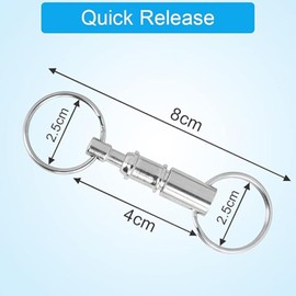 Yharnamite 10 Pcs Quick Release Keychains, Portable Detachable Dual Pull Apart Key Chain Quick Disconnect Key Ring, Double Split Ring Keychain Snap Holder for DIY Craft Home Car Key Accessory