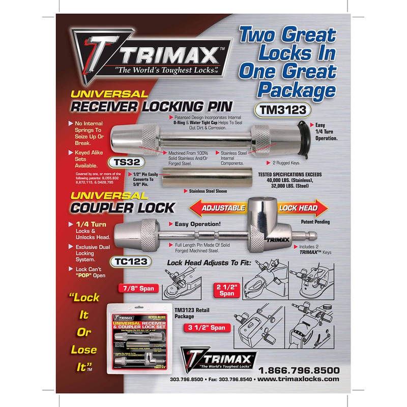 Trimax 2- T3'S - 5/8" Reciever & (1) Tmc10 Span