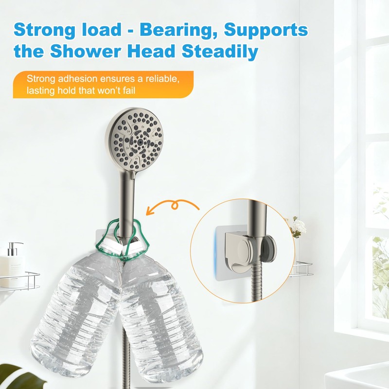 Hibbent 2 Pack Shower Head Holder, Strong Adhesive and Waterproof