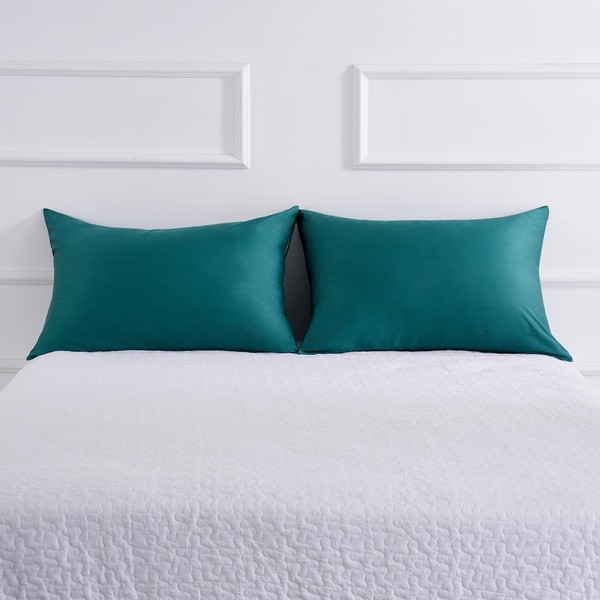 Cotton Pillow Protectors/Cover King Size with Zipper 2 Pack Teal