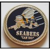 Navy Seabees Military Colorized Challenge Art Coin