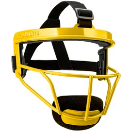 Dinictis Softball Face Mask, Lightweight, Comfortable, with Wide Field Vision, Durable and Safe Face Guards, Premium Protective Softball Fielder's Mask-Yellow-Youth(M)