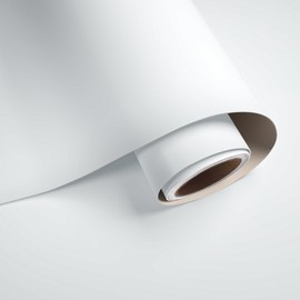 VaryPaper 32" x 118" Extra Wide Matte White Wallpaper Peel and Stick Countertops White Contact Paper for Cabinets Furniture Vinyl Wrap Waterproof Removable Adhesive Solid Color Wall Paper for Bedroom